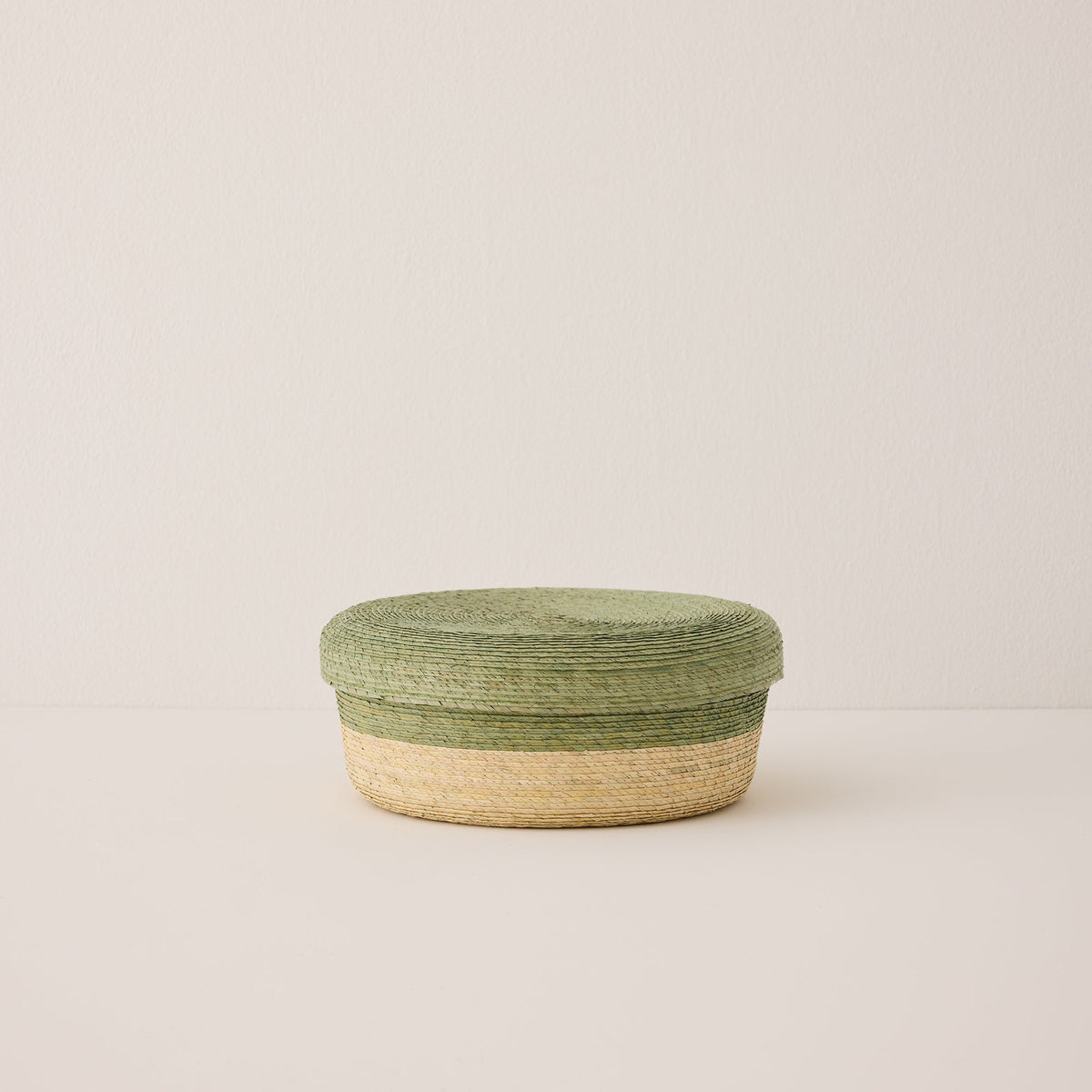 Round Woven Lidded Basket