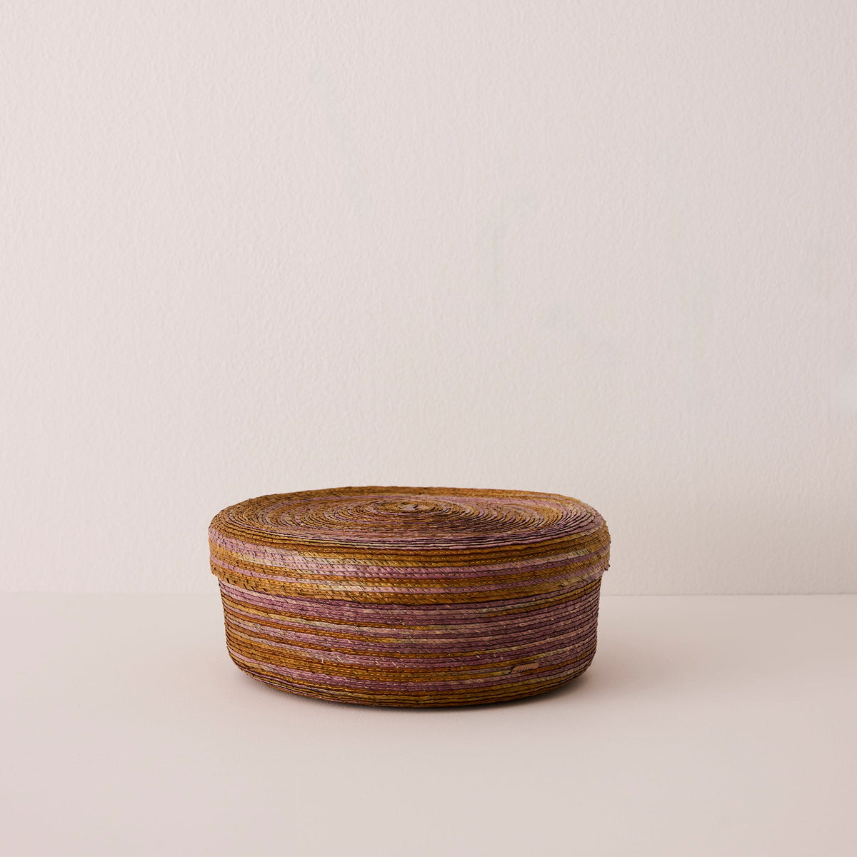 Round Woven Lidded Basket - Exclusive