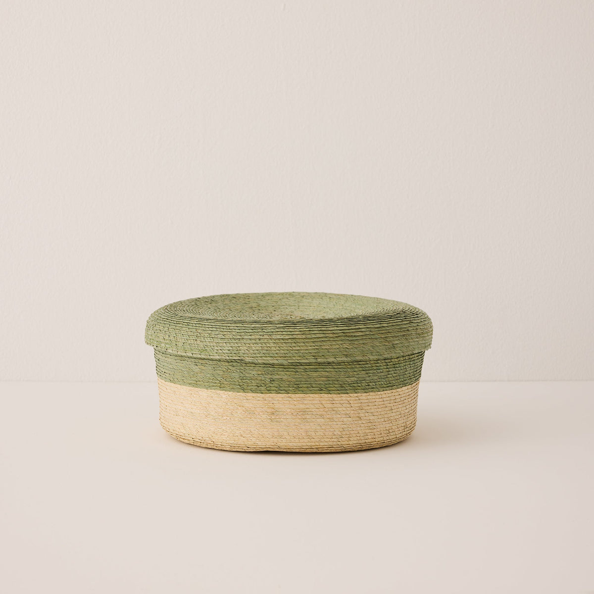 Round Woven Lidded Basket