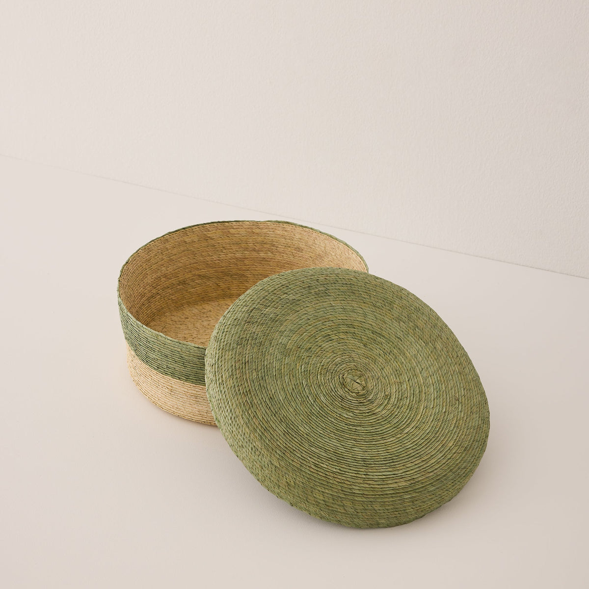 Round Woven Lidded Basket