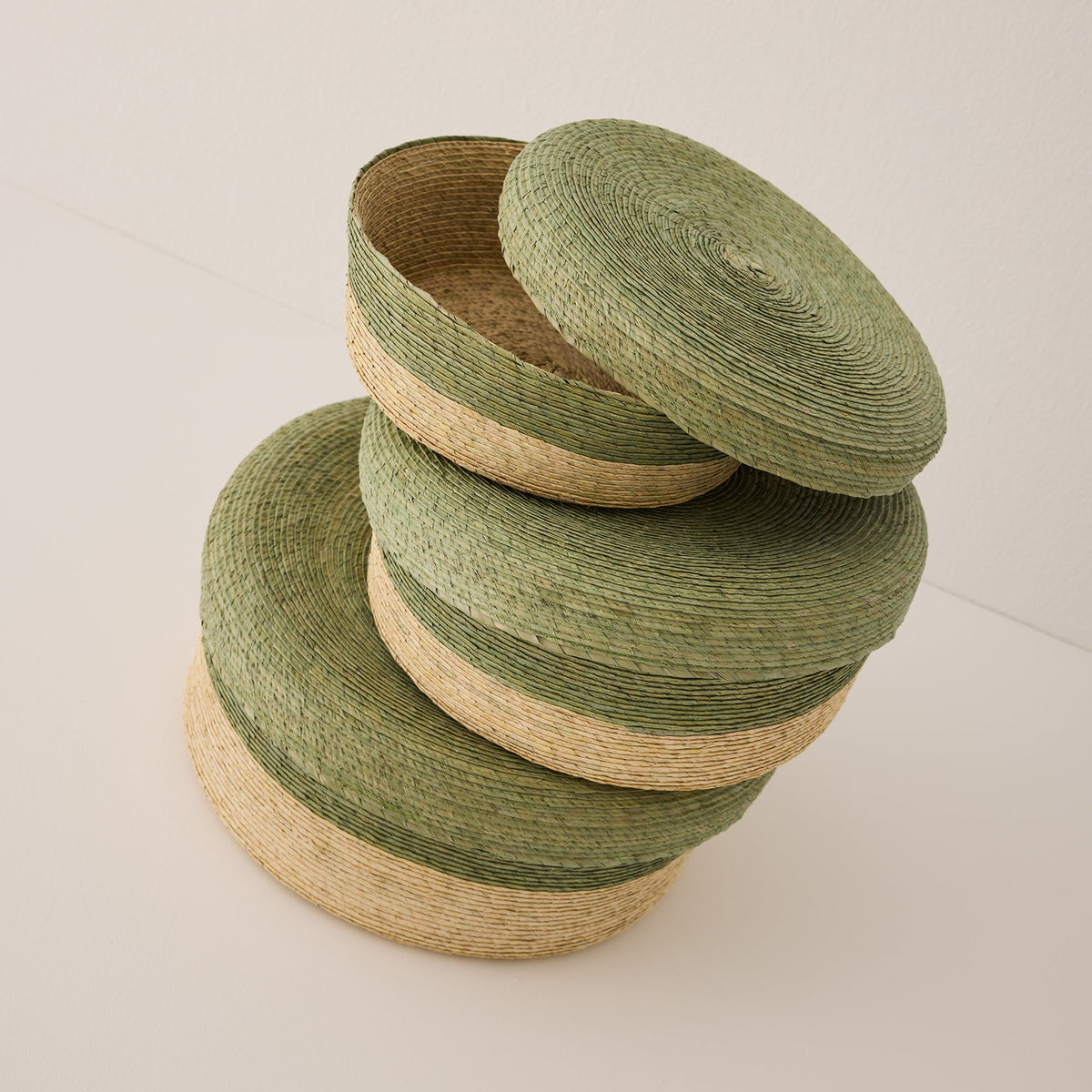 Round Woven Lidded Basket