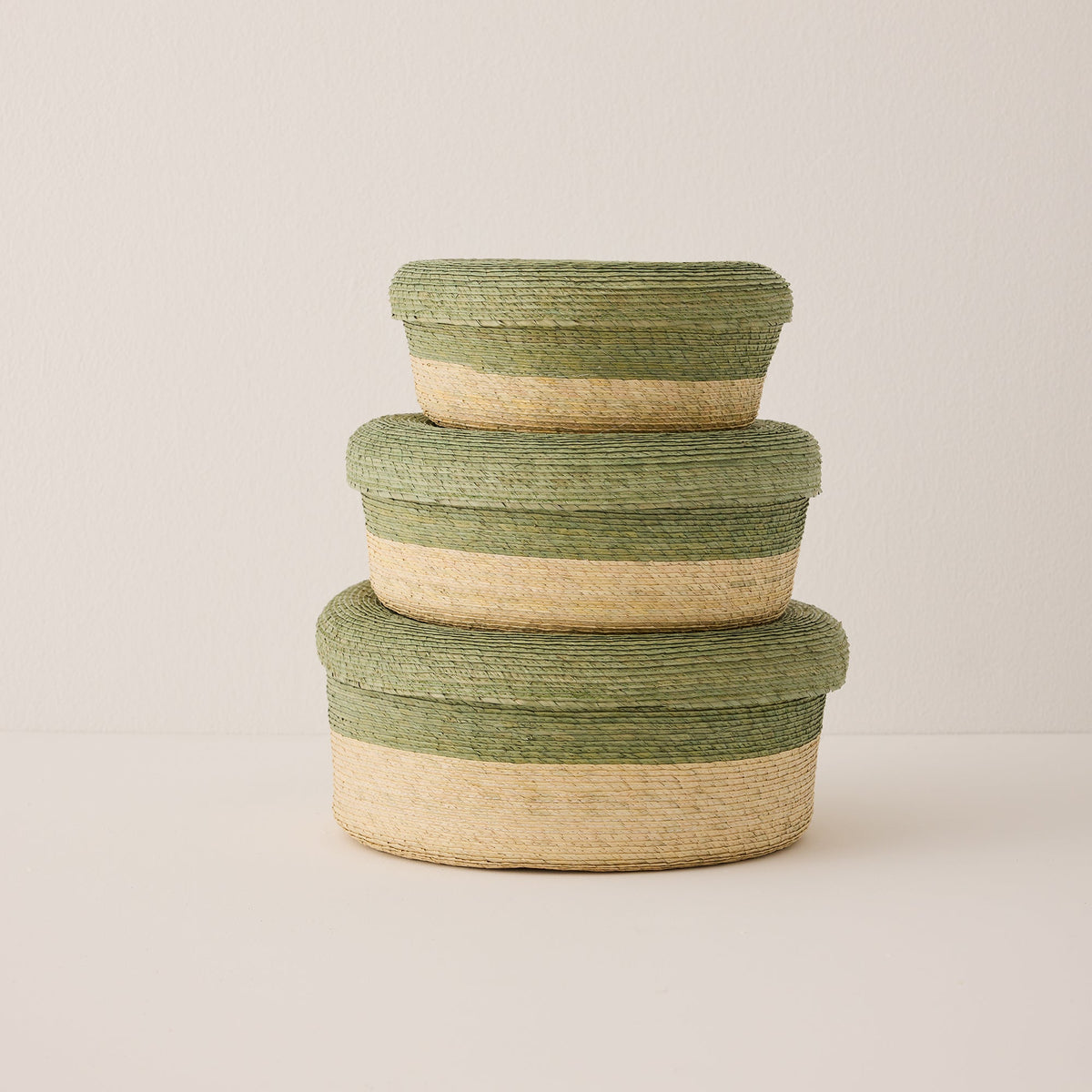 Round Woven Lidded Basket