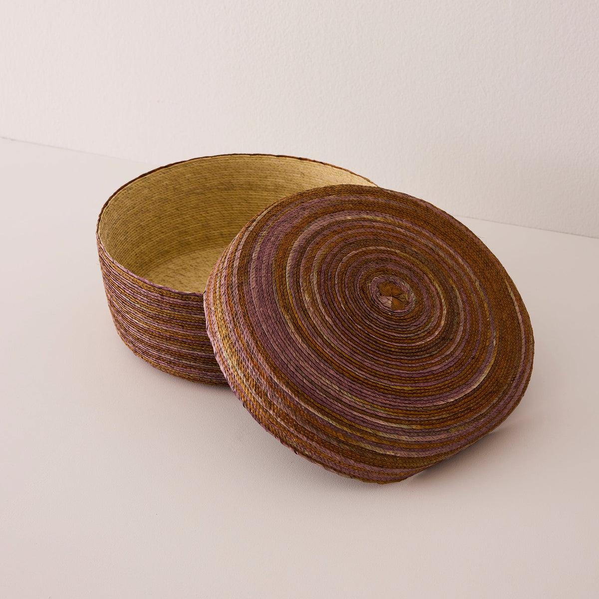 Round Woven Lidded Basket - Exclusive