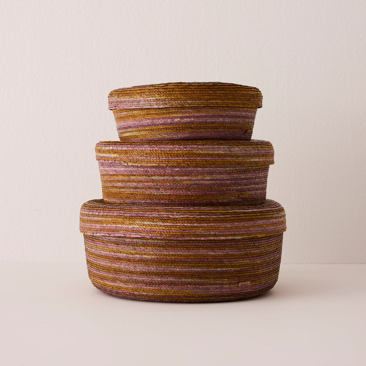 Round Woven Lidded Basket - Exclusive