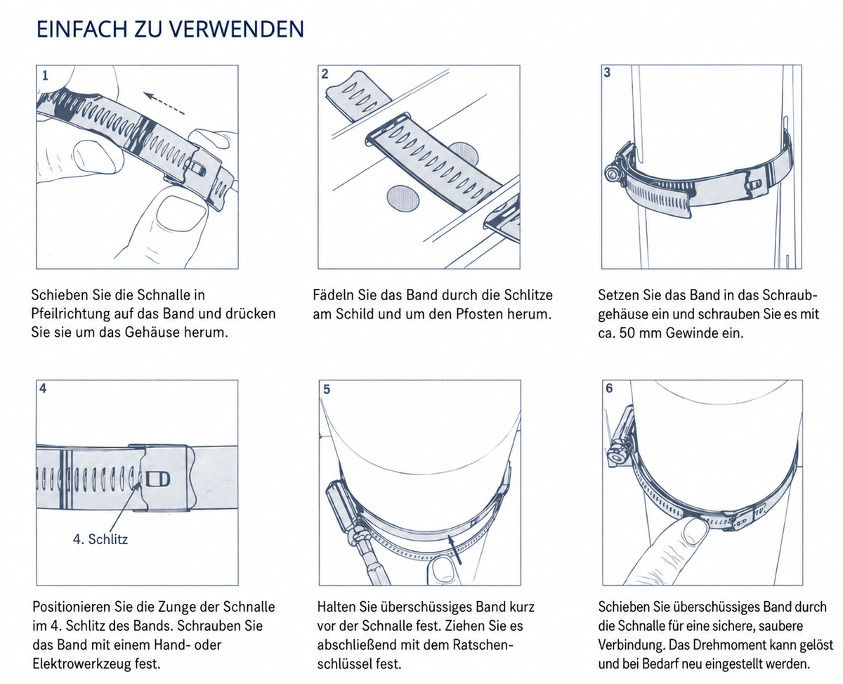 Befestigungsband Tamtorque 190 – 250 mm (25 Stück)