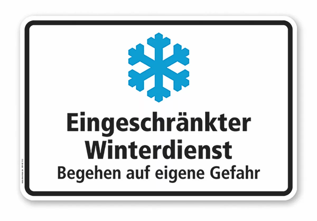 WH-W-15 - Eingeschränkter Winterdienst Begehen auf eigene Gefahr, RA1-