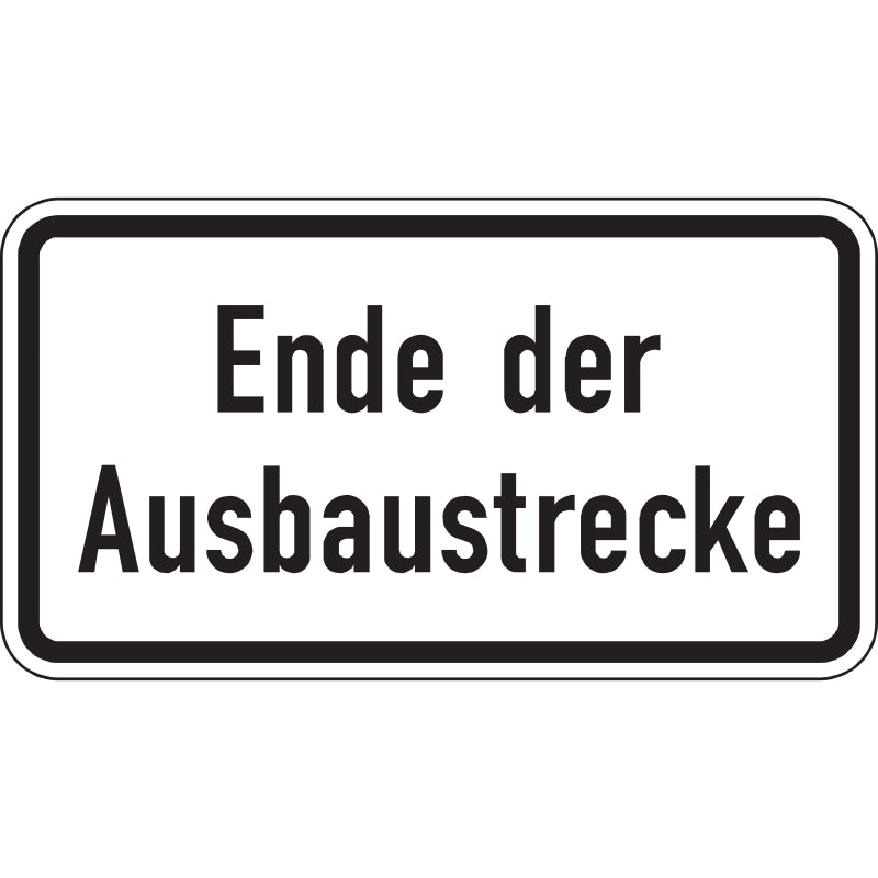 Warn- und Hinweisschild WH 32 – Ende der Ausbaustrecke