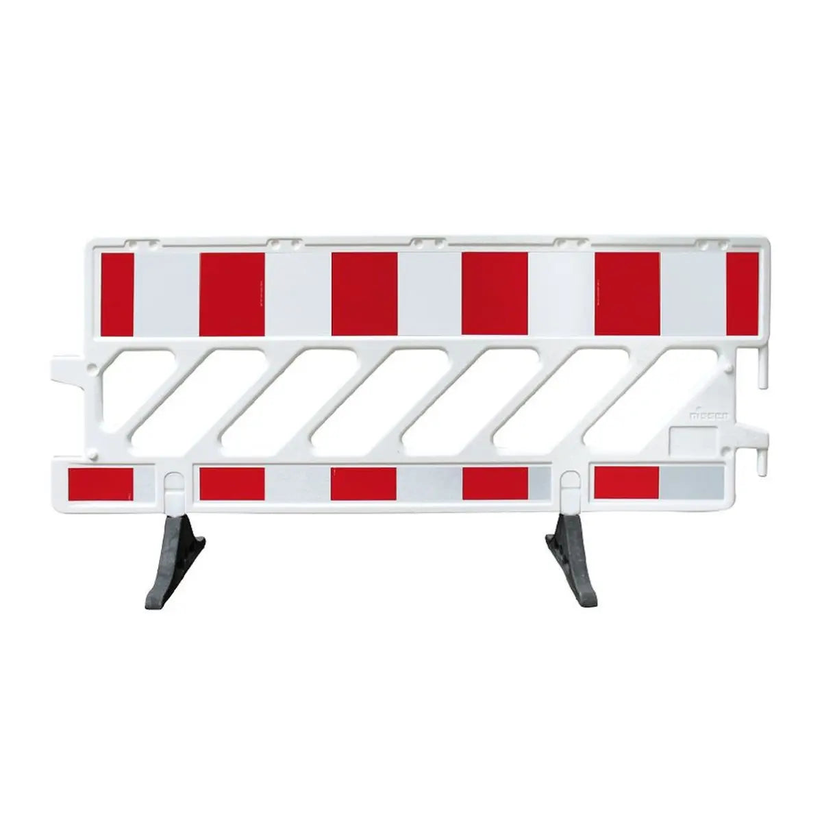 Mobile Kunststoff-Absperrschranke, 2000 x 1000 mm, weiß, 1seitig