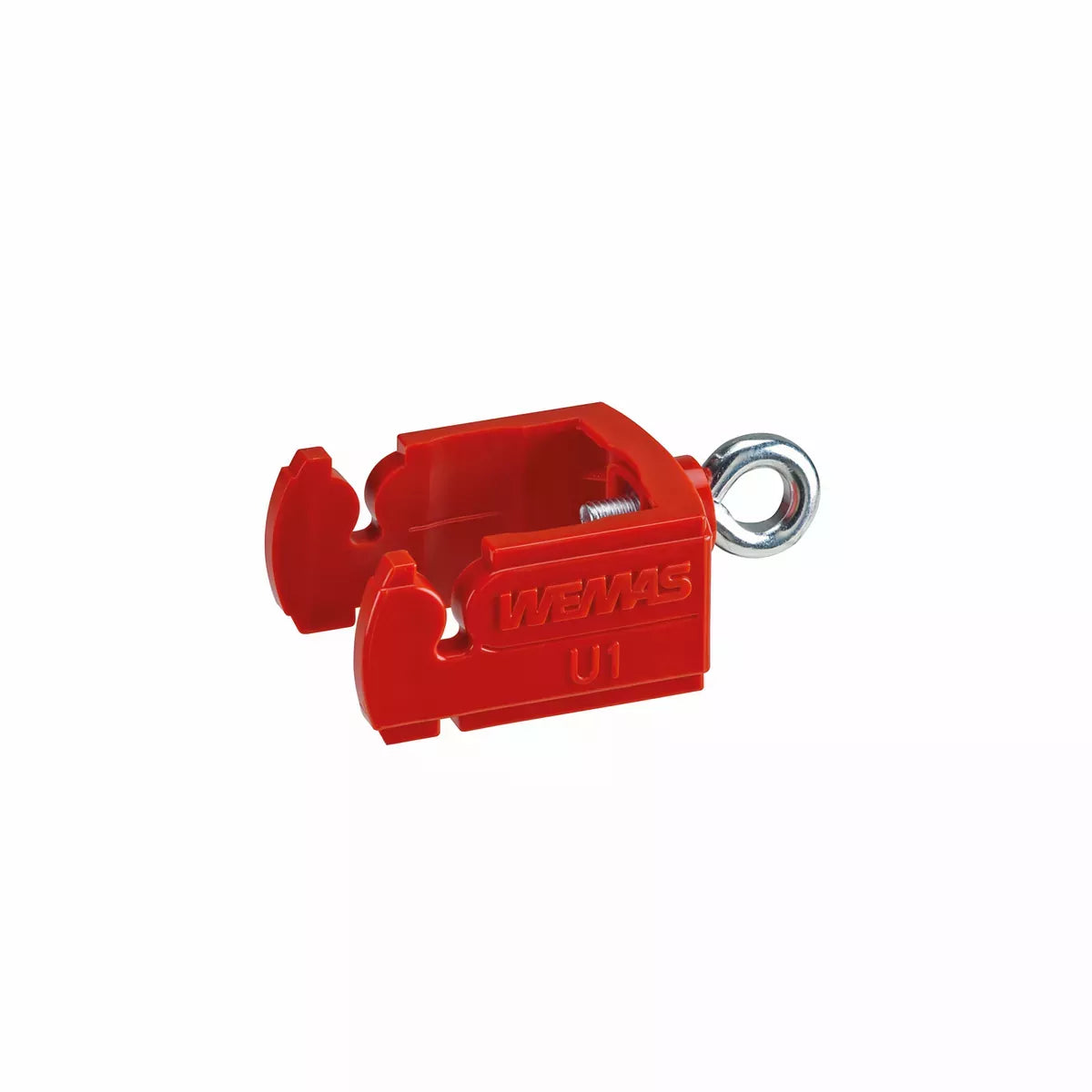 Klemmschelle Typ U1, rot, für Schaftrohr 40x40 mm und Rundrohr ø 42 mm – VPE 100 St.
