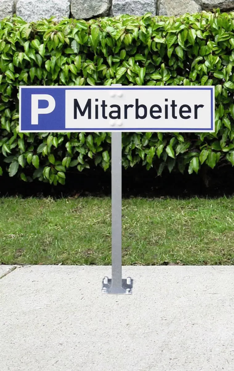 Stahlständer mit Bodenplatte für Parkplatzreservierer, Stahl verzinkt, 500mm Höhe