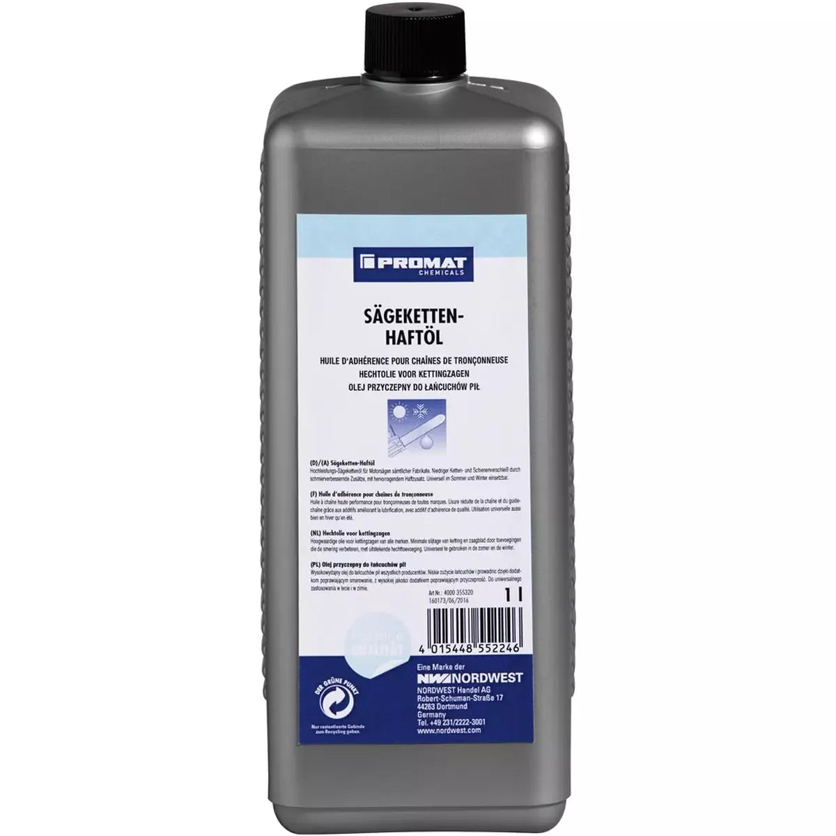 Sägekettenhaftöl, 1 l-Flasche, Vikosität 40 Grad, 110-120 mm2/s