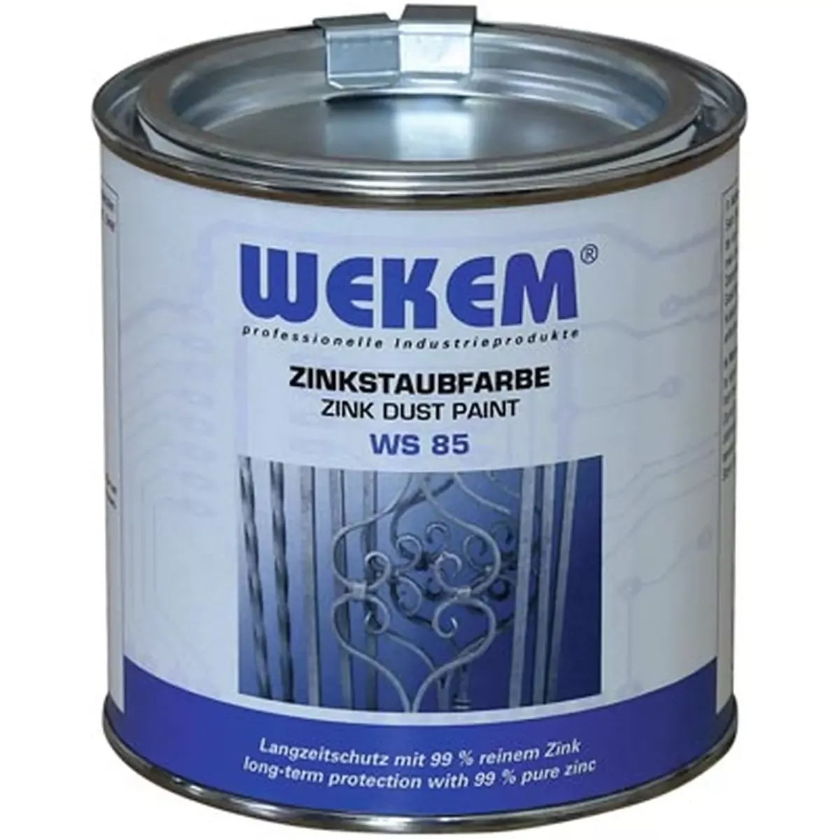 Zinkstaubfarbe WS85, dunkelgrau/metallisch matt, 800 g Dose