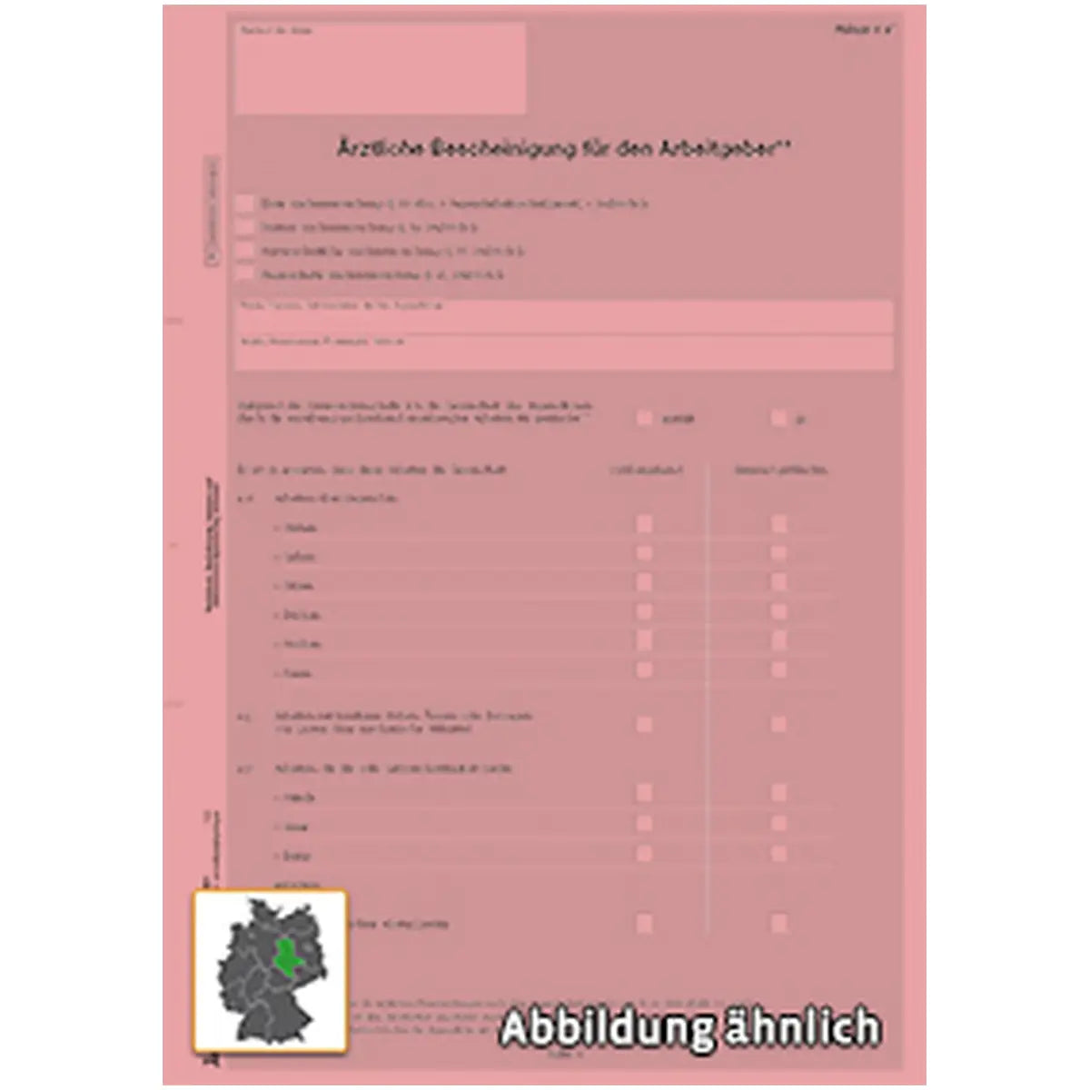 Ärztliche Bescheinigung an Arbeitgeber zur Nachuntersuchung, Anlage 4a; DIN A4