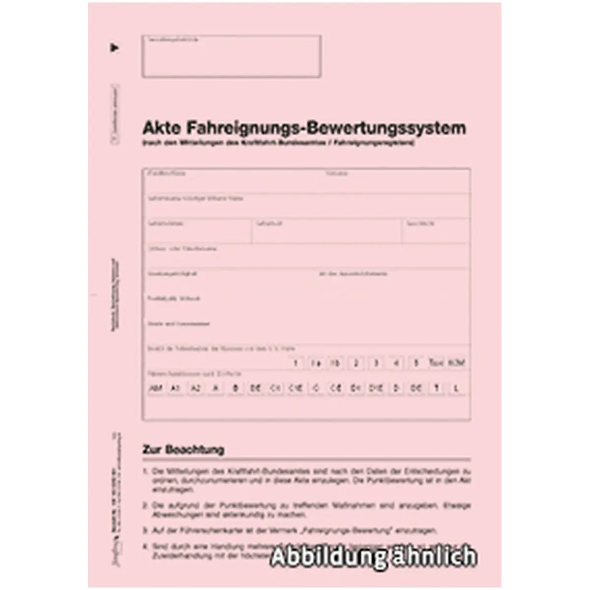 Akte Fahreignungs-Bewertungssystem, A4, 4-seitig, rot