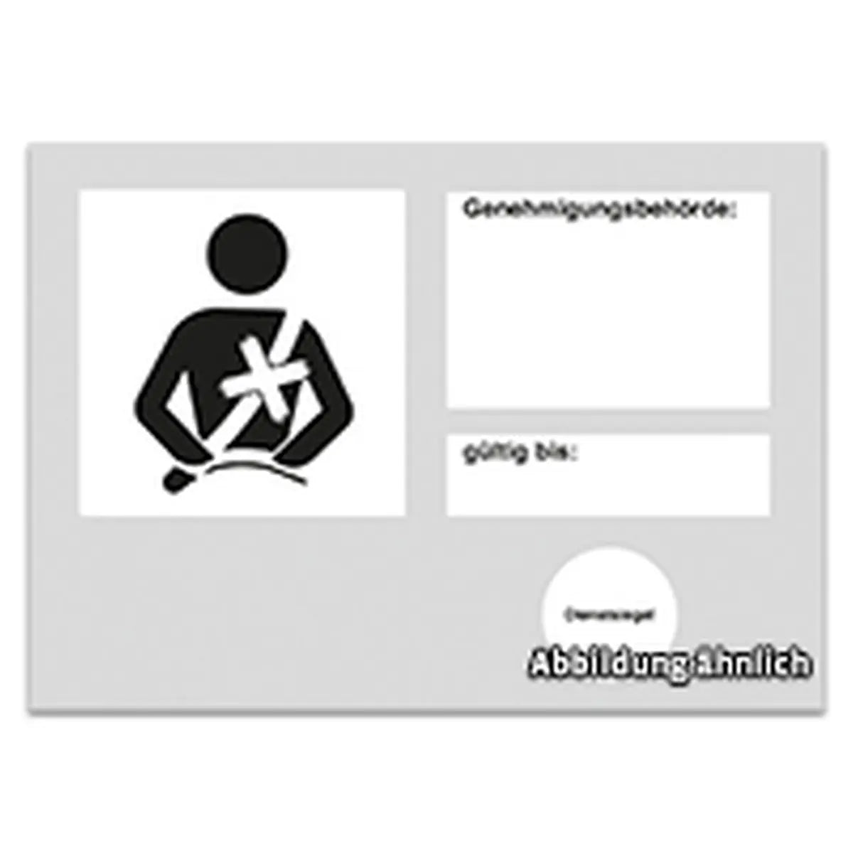 Ausweis Befreiung Gurtpflicht, A6, weiß