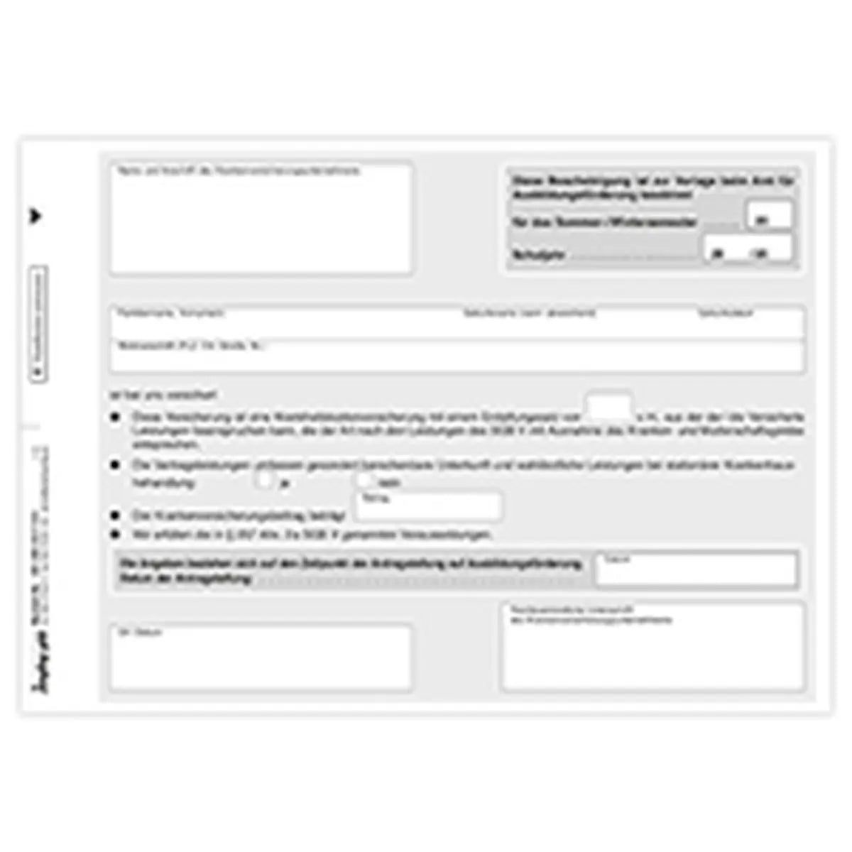 Bescheinigung Krankenversicherung, A5