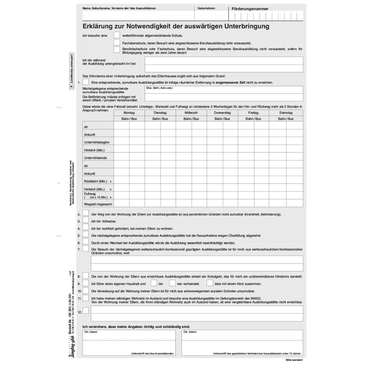 Erklärung zur Notwendigkeit der auswärtigen Unterbringung, A4