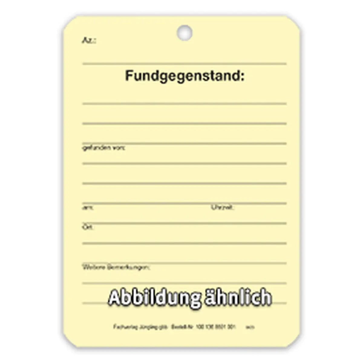 Fundanhänger, A7, Karton, gelb