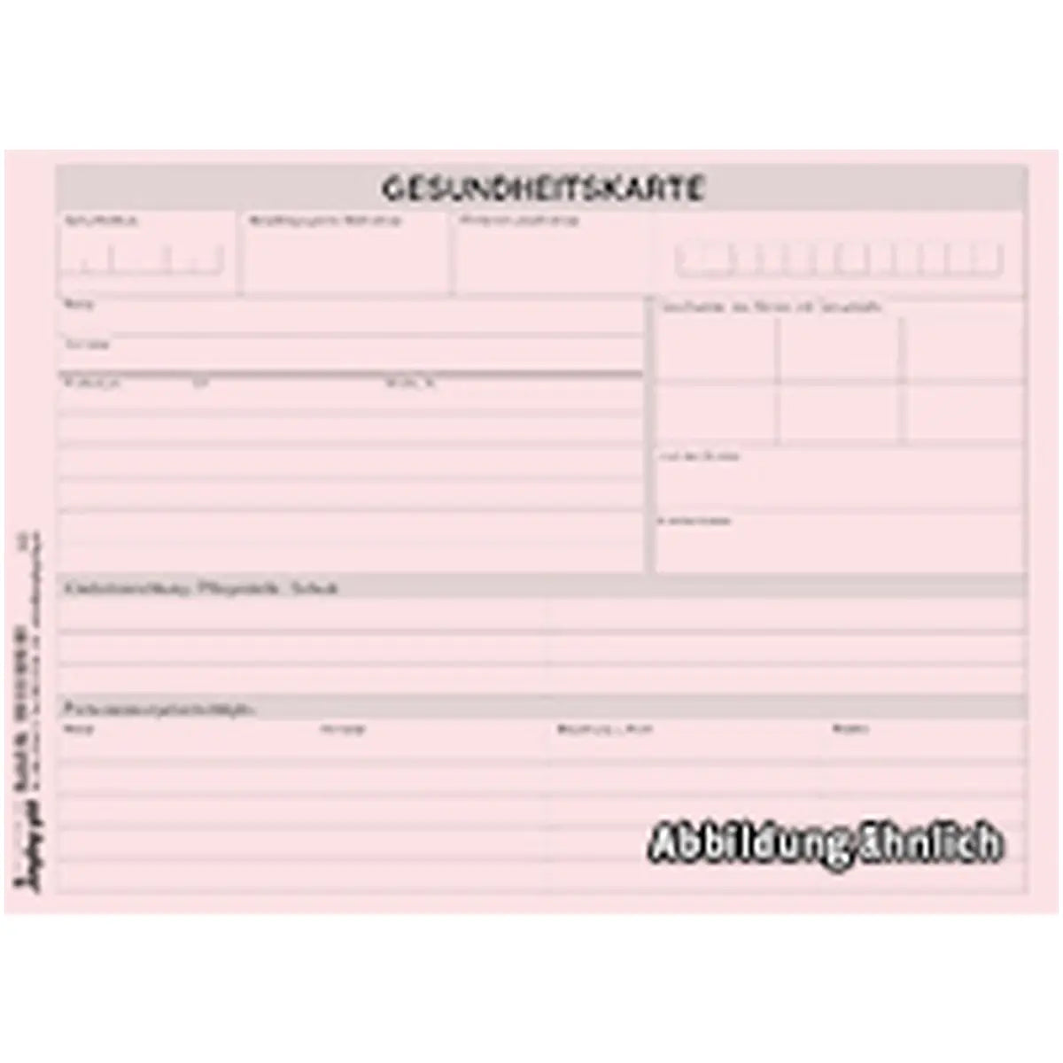 Gesundheitskarte Mädchen, 210 x 152 mm, gefalzt, Karton rosa