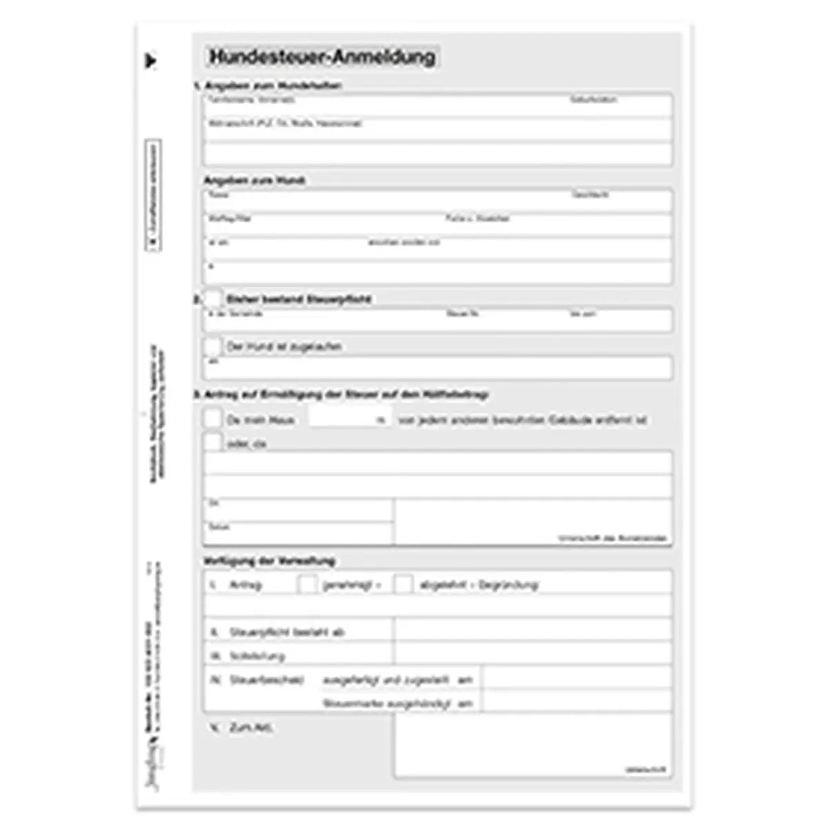 Hundesteuer-Anmeldung mit SEPA-Lastschriftmandat, DIN A5, 2fach
