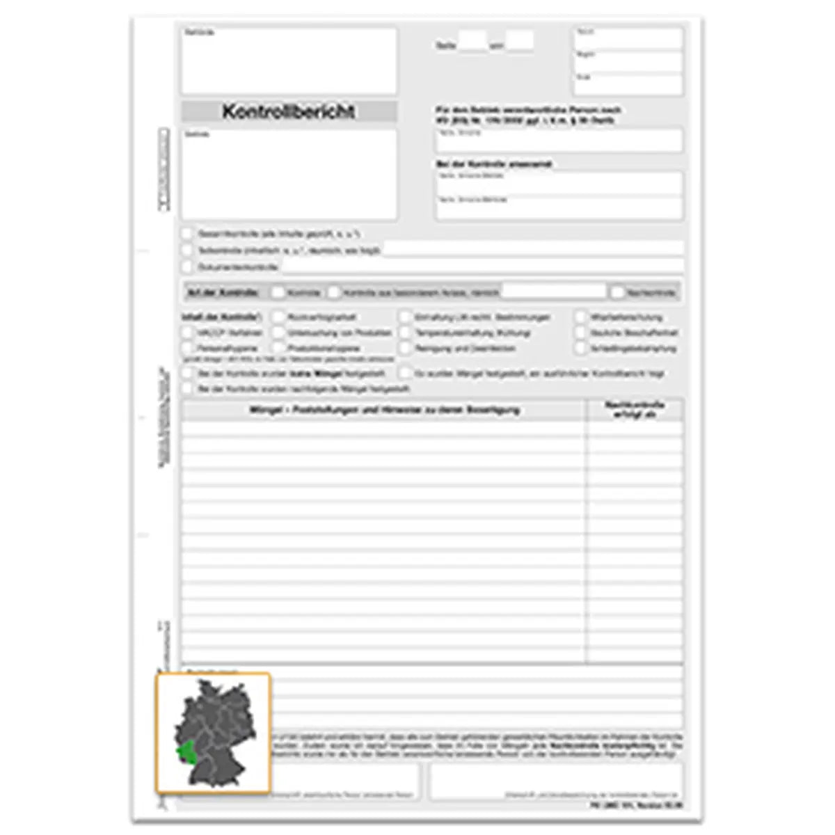 Kontrollbericht FO LMÜ 101 Version 02.00, A4 2-fach, SD