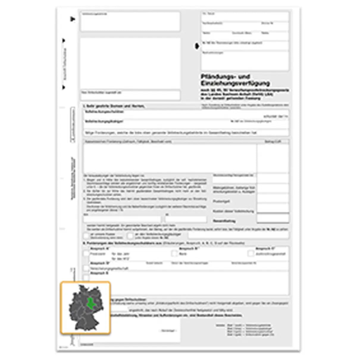 Pfändungs- und Einziehungsverfügung Kontenpfändung/diverse Ansprüche (Sachsen-Anhalt), A4 4-fach