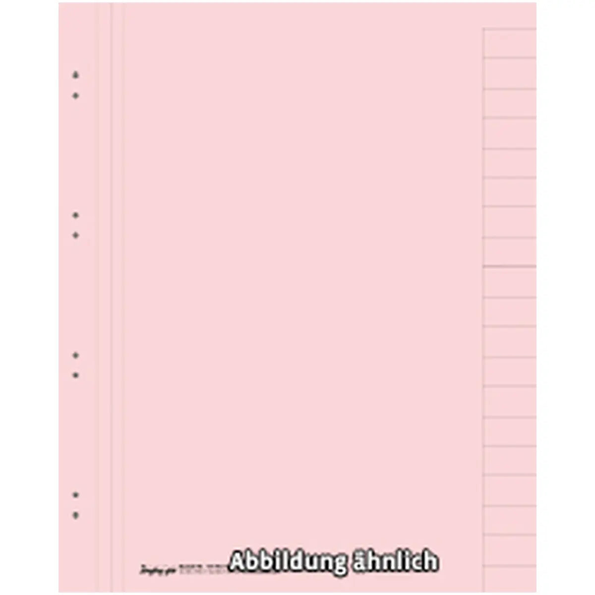 Register ohne Lochung, 20-teilig. rosa, DIN A4 Karton