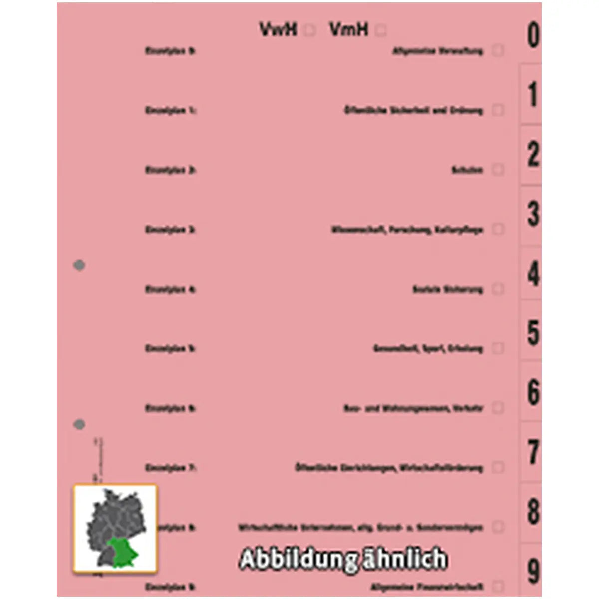 Register- Satz für Einzelpläne, 10-teilig, rosa, DIN A4