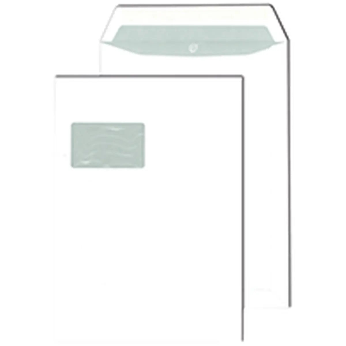 Versandtasche, DIN C4, weiß, Fenstergröße 90 x 55 mm, haftklebend, 120g