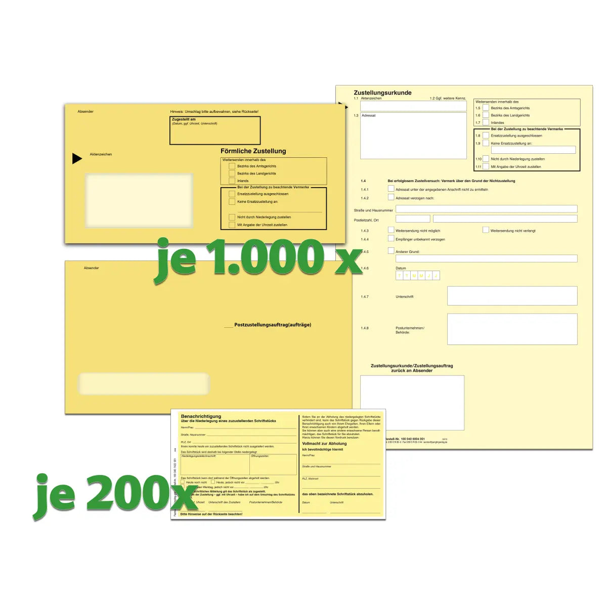 ZU-Paket 1000 mit Eindruck Beliehene Unternehmen, 1 Set