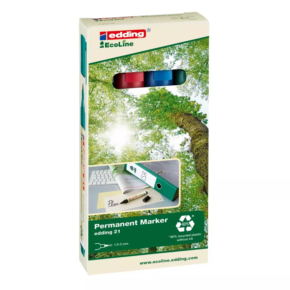 21 Permanentmarker EcoLine - nachfüllbar, 1,5 - 3 mm