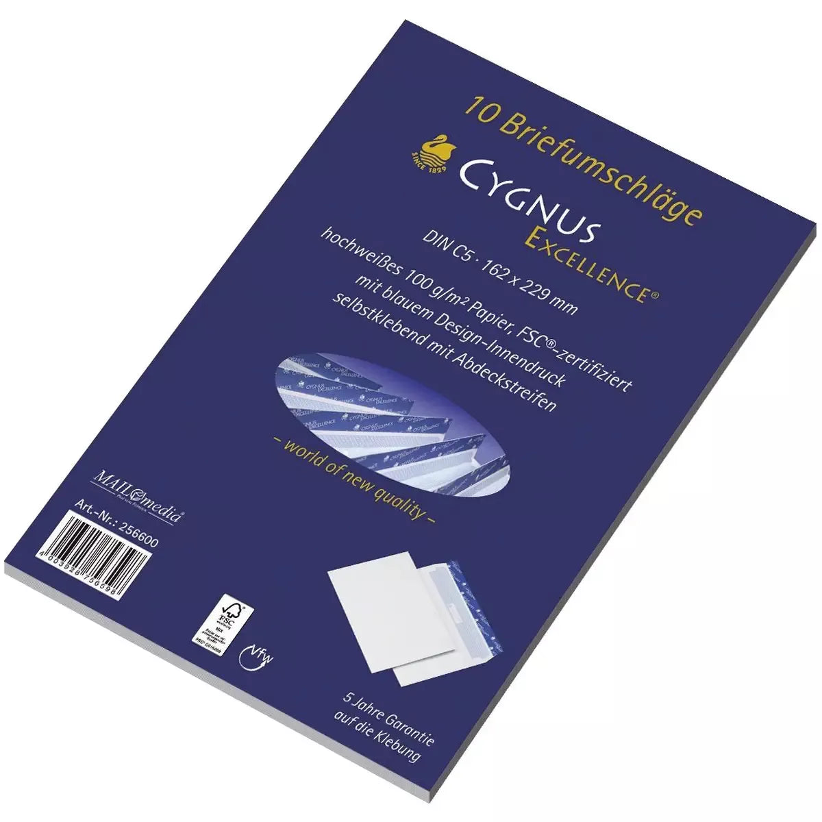 Briefumschlag C5, haftkebend, weiß, Offset 100g, 10 Stück