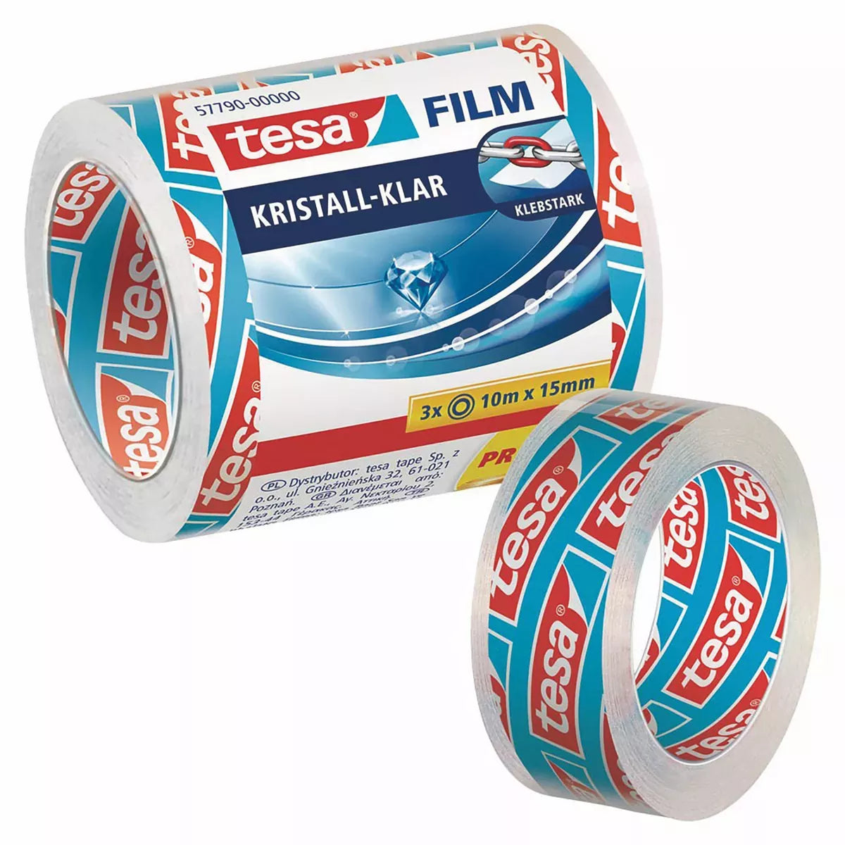 Tesa Kristall-Klar Klebefilm transparent 15,0 mm x 10,0 m 3 Rollen