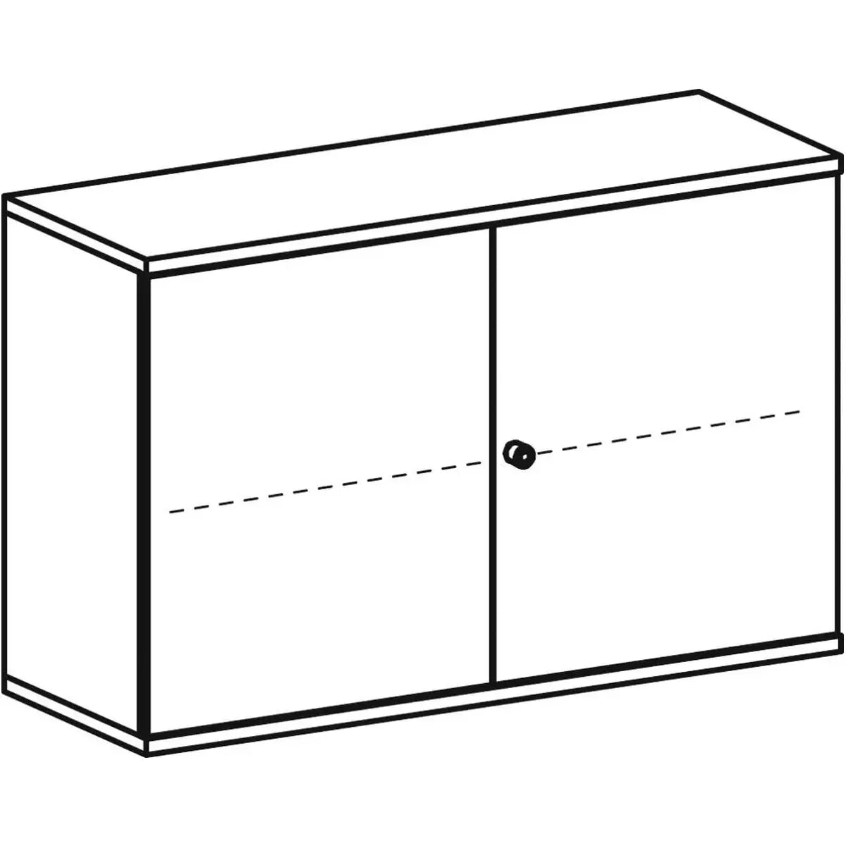 Büro-Flügeltürenschrank, BxTxH1200x425x768 mm, 2 OH, 1 Boden, Schloss, lichtgrau