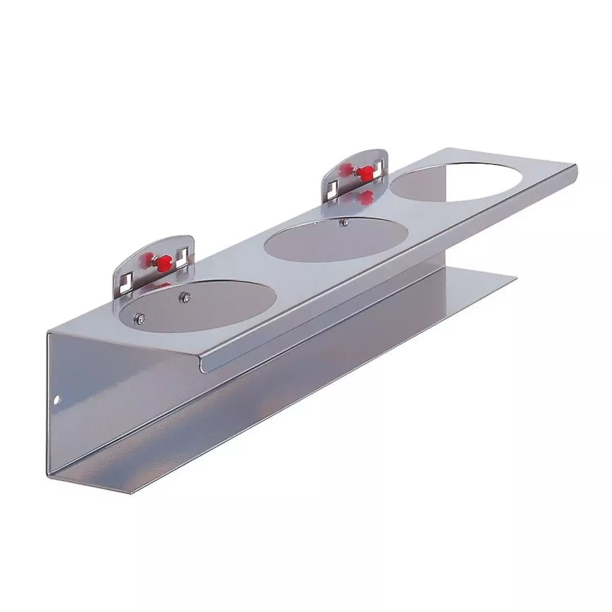 Dosenhalter, dreifach, Breite300 mm, Durchm. 70 mm, ähnlichRAL 9006 aluminium