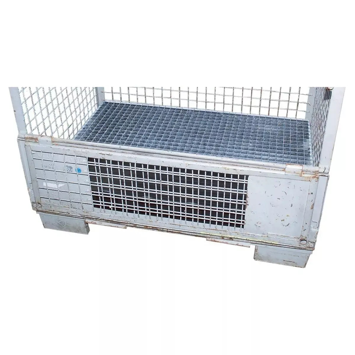 Gitterbox-Einsatzwanne aus ABS, Auffangvolumen 110 l, Farbeschwarz, mit verzinktem Gitterrost, BxTxH 1180x780x145 mm