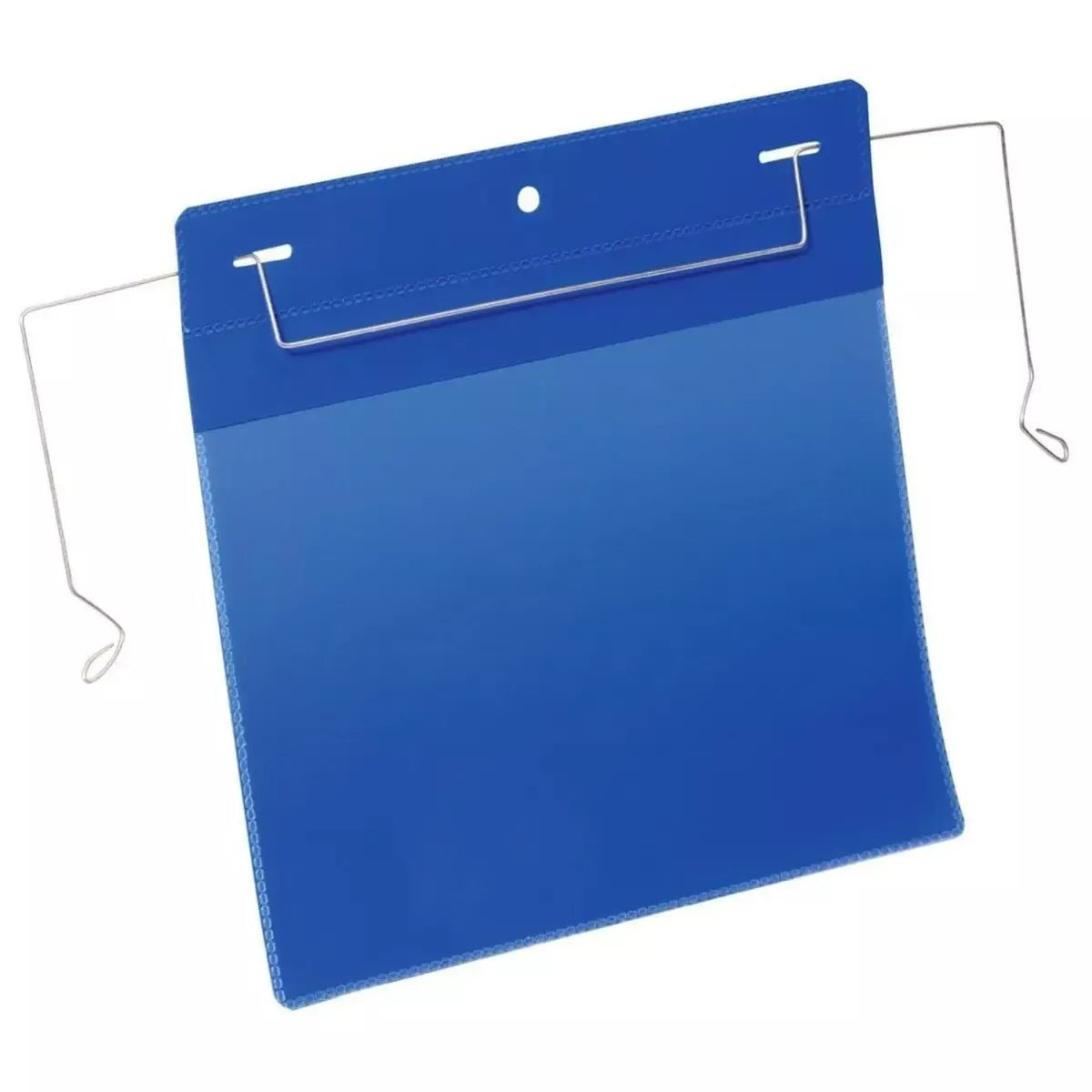 Drahtbügeltasche A5 quer, BxH 210x148 mm, mit verzinktem, flexibler Draht zur leichten und sicheren Fixierung, VE 50 Stück, dunkelblau