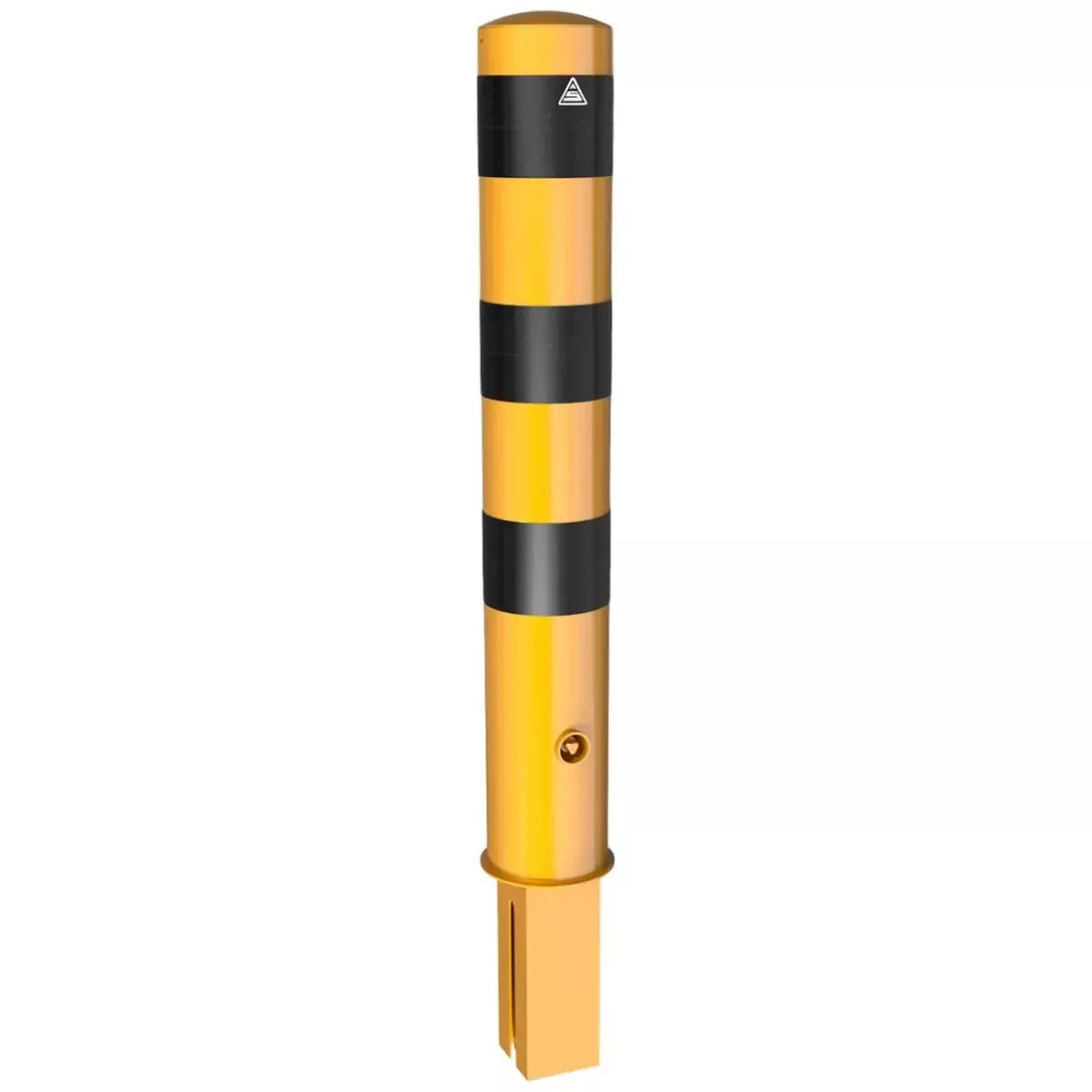 Absperrpfosten ø 152 x 3,2 mm, schwarz - gelb