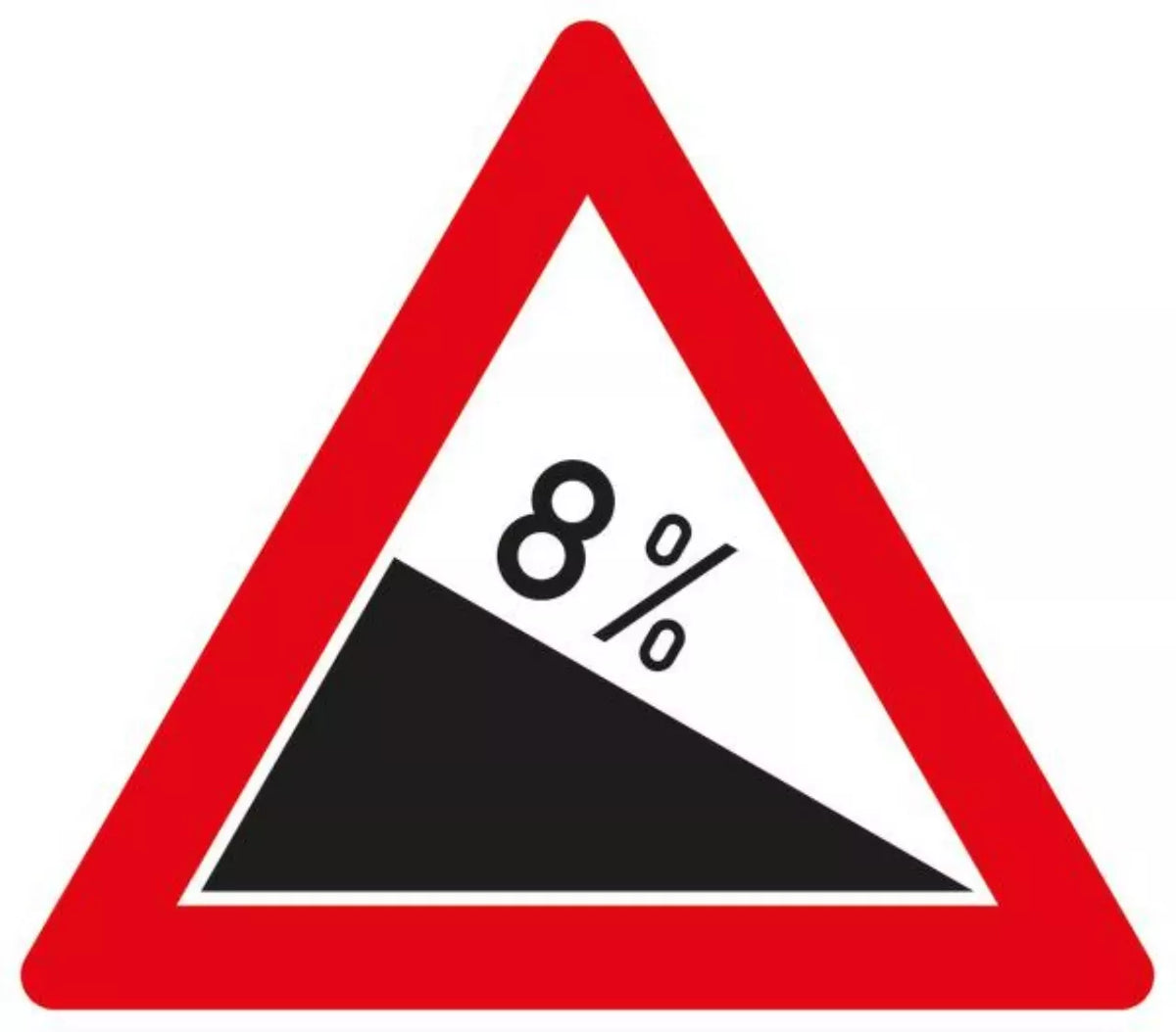 Verkehrszeichen VZ108-8 Gefälle 8%
