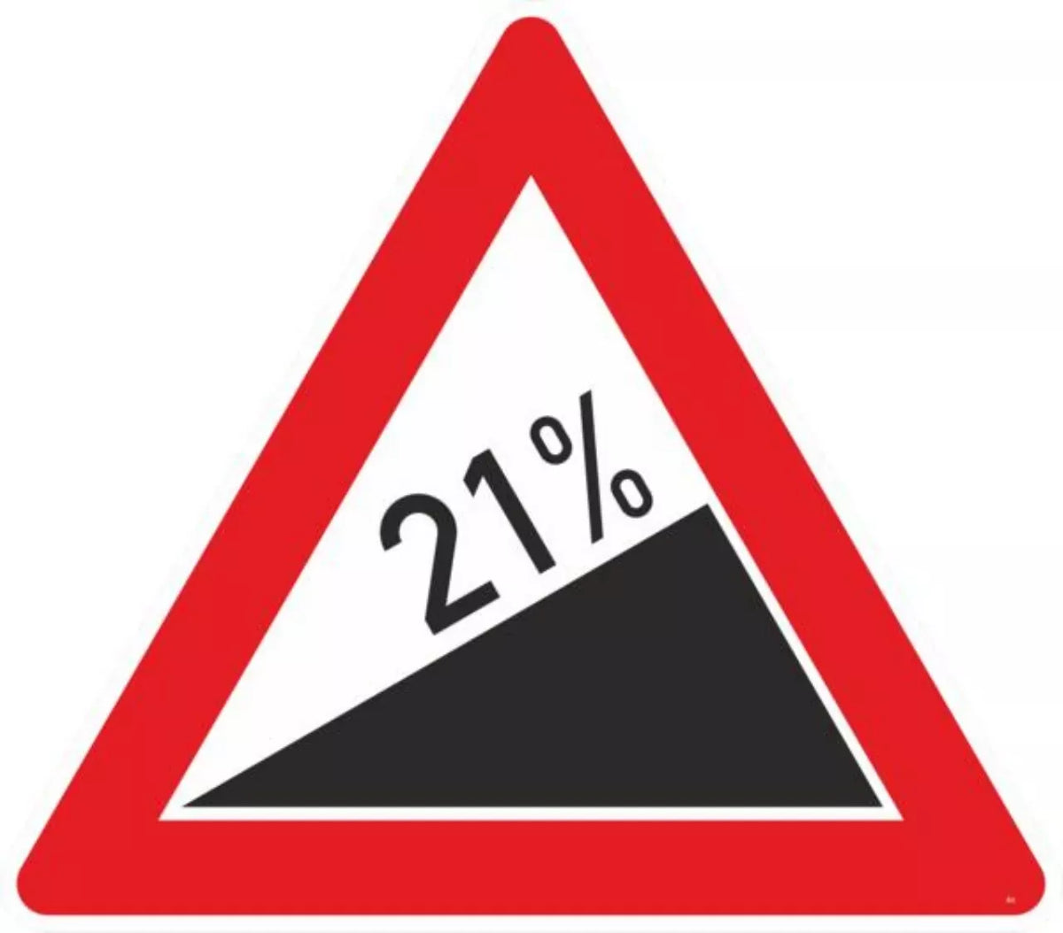 Verkehrszeichen VZ110-21 Steigung 21%