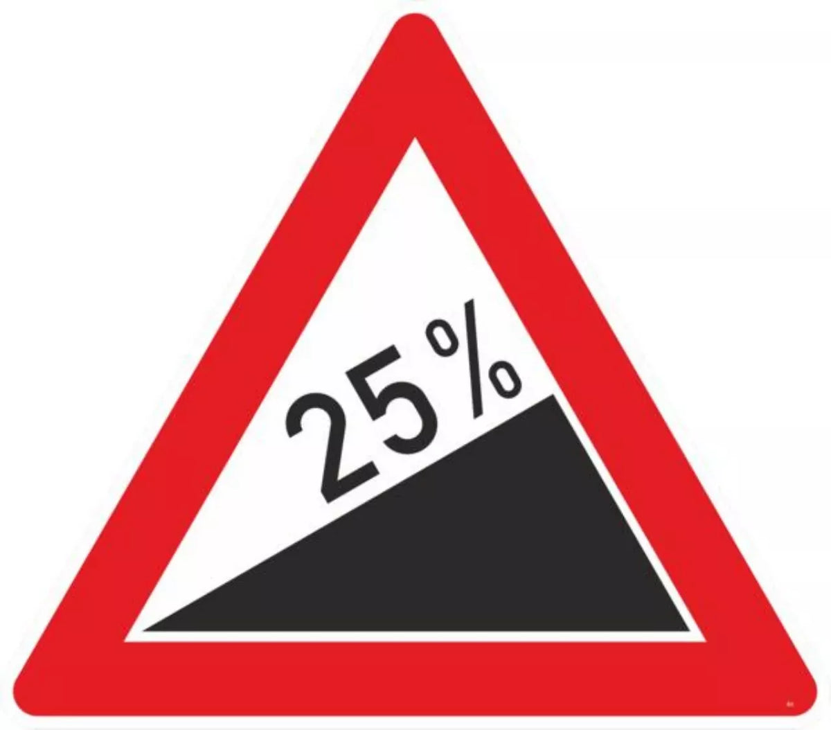 Verkehrszeichen VZ110-25 Steigung 25%