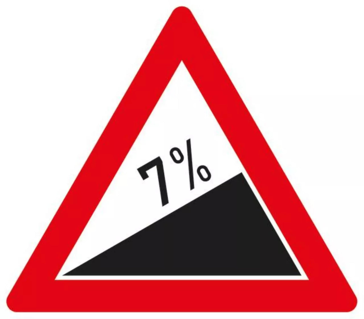 Verkehrszeichen VZ110-7 Steigung 7%