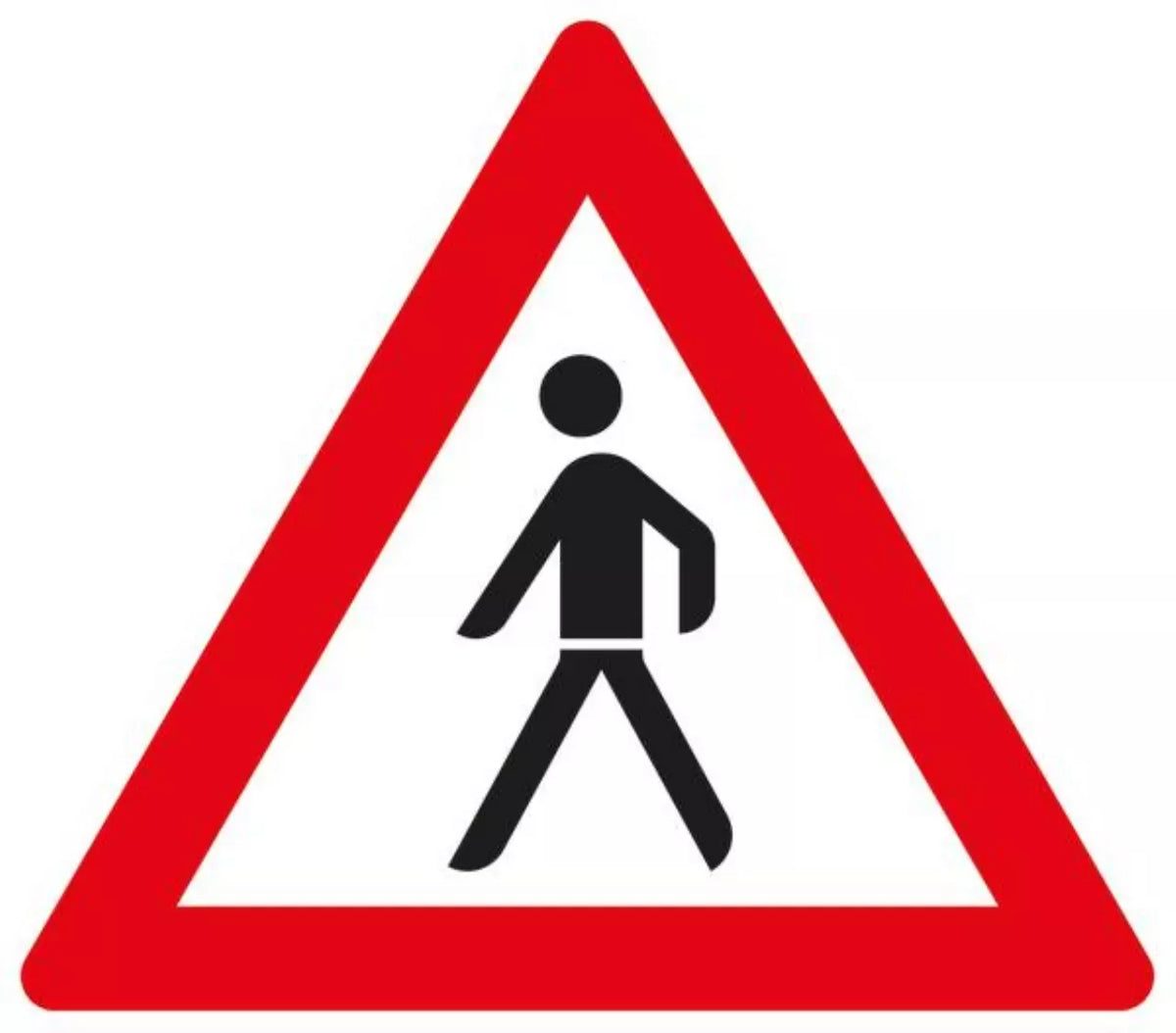 Verkehrszeichen VZ133-10 Fußgänger, Aufstellung rechts