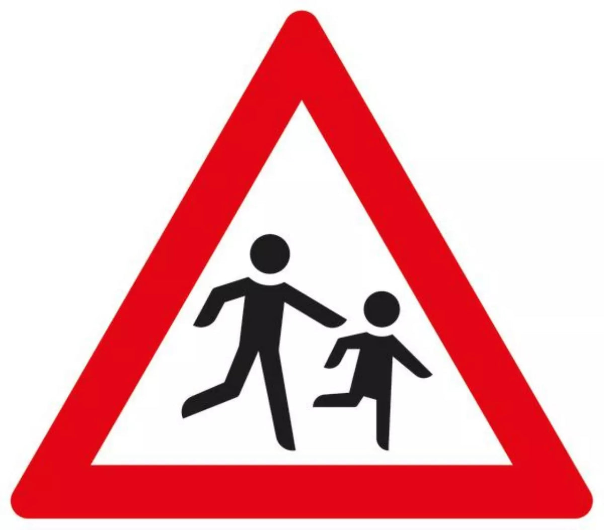 Verkehrszeichen VZ136-20 Kinder, Aufstellung links