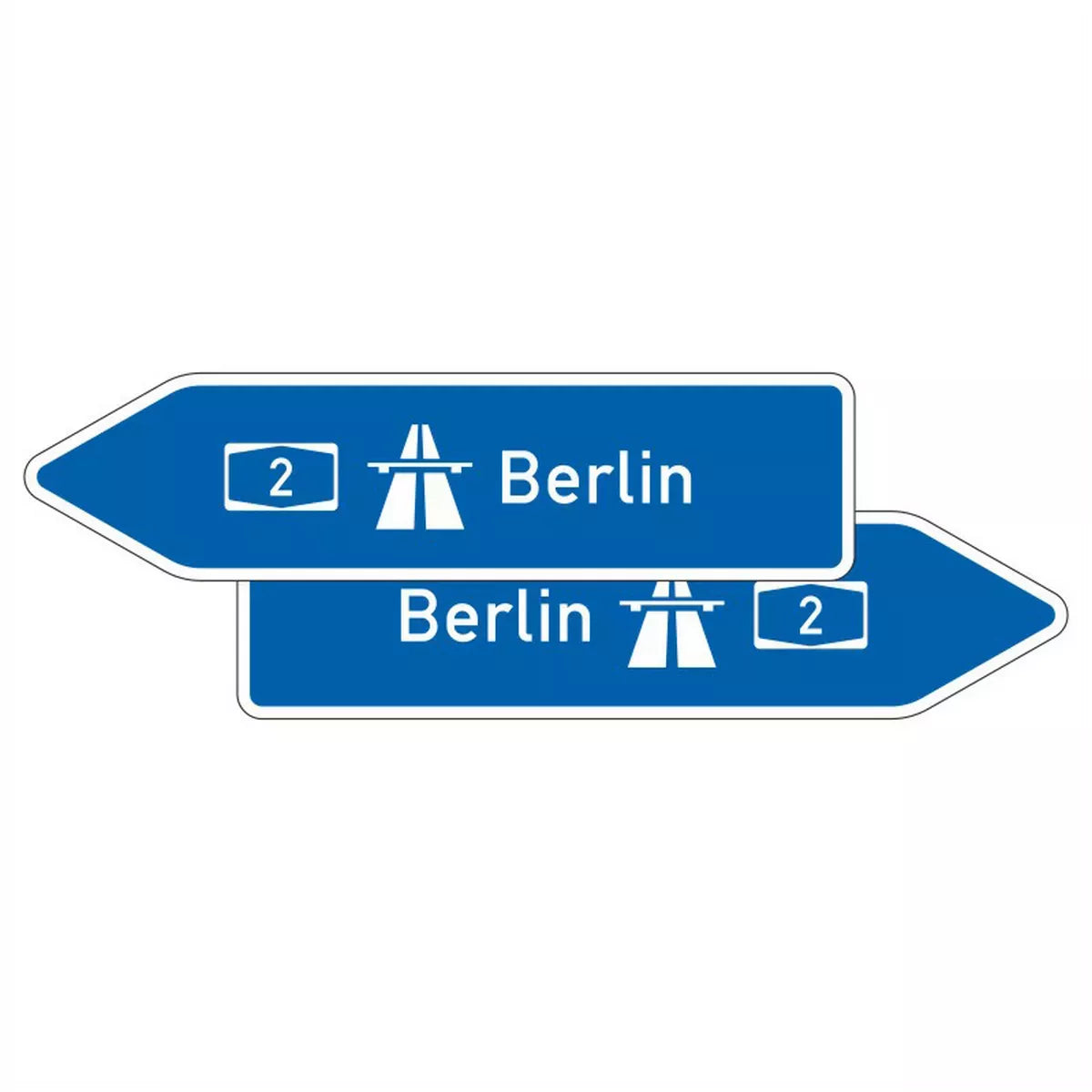 Verkehrszeichen VZ430-40 Pfeilwegweiser zur Autobahn, doppelseitig