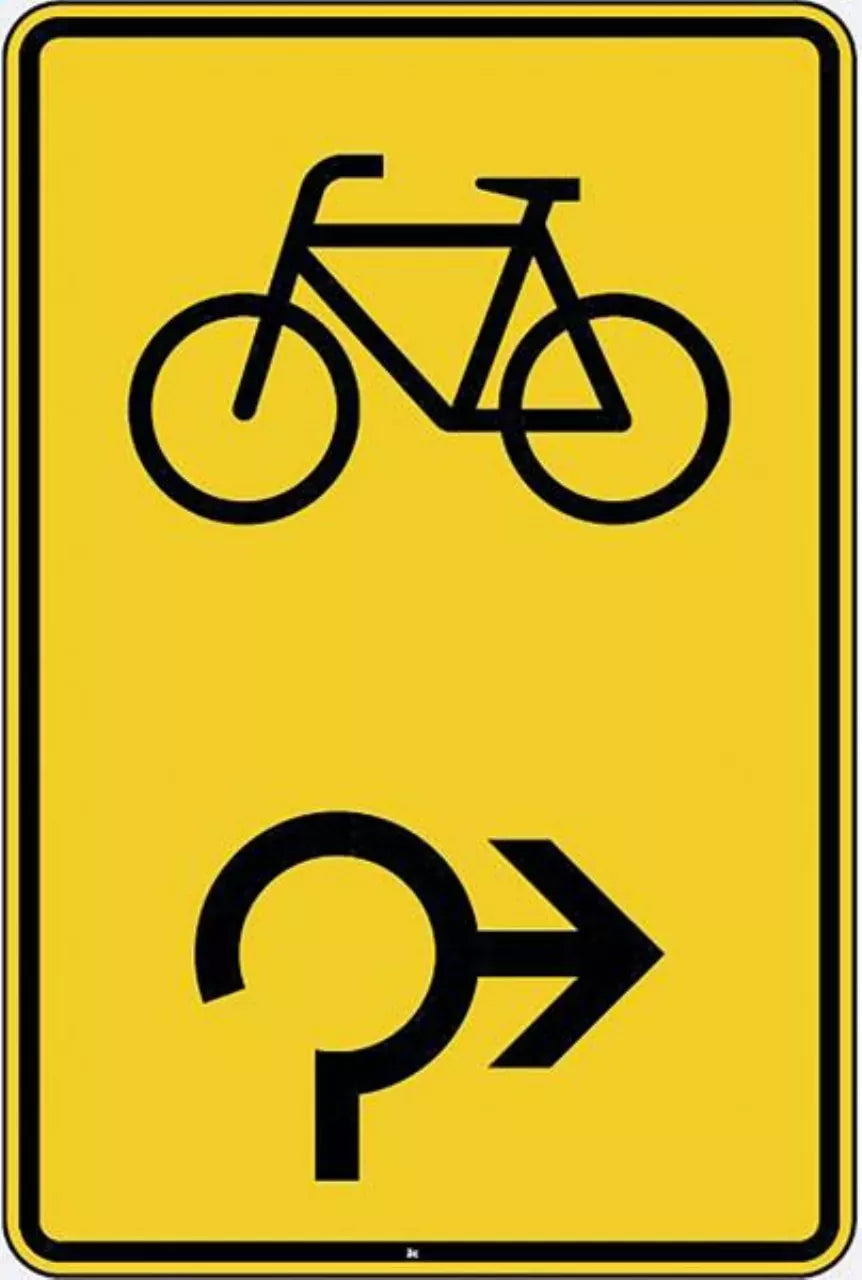Verkehrszeichen VZ442-27 Vorwegweiser Verkehrszeichen 442-27 Vorwegweiser für Radverkehr im Kreisverkehr, rechtsweisend