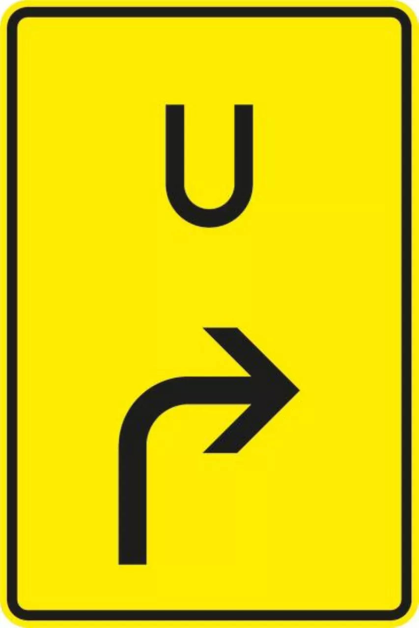 Verkehrszeichen VZ455.1-20 Ankündigung oder Fortsetzung der Umleitung, Vorankündigung rechts