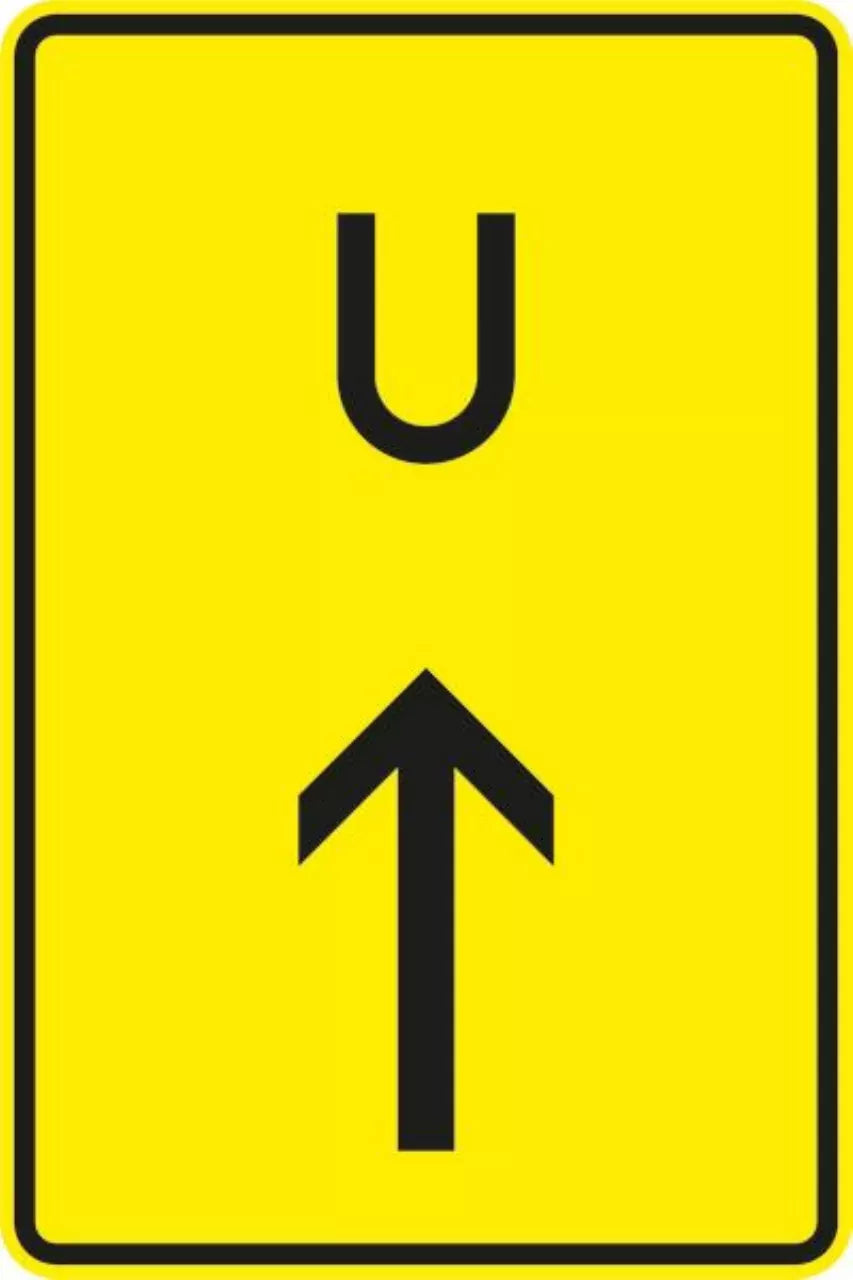 Verkehrszeichen VZ455.1-30 Ankündigung oder Fortsetzung der Umleitung, Vorankündigung geradeaus