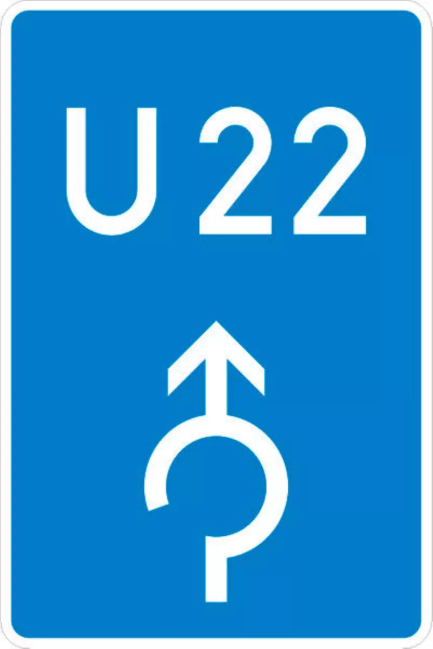 Verkehrszeichen VZ460-31 Bedarfsumleitung im Kreisverkehr geradeaus
