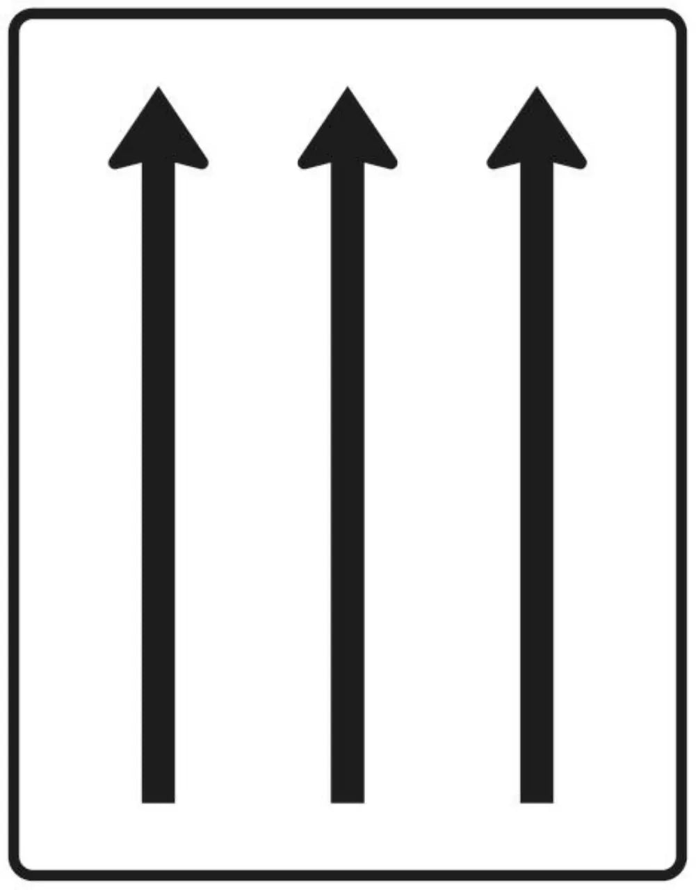 Verkehrszeichen VZ521-31 Fahrstreifentafel – ohne Gegenverkehr – dreistreifig in Fahrtrichtung